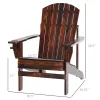 Oversized Adirondack Chair, Outdoor Fire Pit and Porch Seating, Classic Log Lounge w/ Built-in Cupholder, Brown