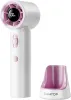 White Portable Handheld Turbo Fan, 100 Gear High Speed, Up to 12H Rechargeable Personal Fan with Digital Display