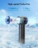 Black Portable Handheld Turbo Fan, 100 Gear High Speed, Up to 12H Rechargeable Personal Fan with Digital Display