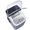Portable Ice Machine, Black, Self-Cleaning Ice Maker Countertop with Basket and Scoop, 9 Cubes in 6 Mins, 26 lbs. per Day