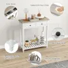 White Console Table for Entryway with 2 Drawers, 30 Inch Long Entryway Table, Handmade Metal Handles