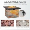 Propane Fire Pit Oasis: 32" Square Table with Cover & Lava Rocks for Patio