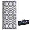 Blue and White Lantern Reversible Outdoor Rug