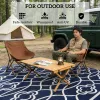 Blue and White Lantern Reversible Outdoor Rug