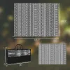 Black and White Boho Reversible Outdoor Rug