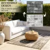 Black and White Reversible Outdoor Rug