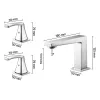 Silver Roman Tub Faucet, 3 Hole Waterfall Bathtub Faucet, Bath Tubs Faucets Set with 2 Handles