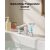 Silver Roman Tub Faucet, 3 Hole Waterfall Bathtub Faucet, Bath Tubs Faucets Set with 2 Handles