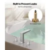 Silver Roman Tub Faucet, 3 Hole Waterfall Bathtub Faucet, Bath Tubs Faucets Set with 2 Handles