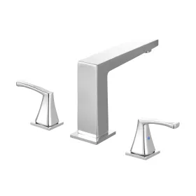 Silver Roman Tub Faucet, 3 Hole Waterfall Bathtub Faucet, Bath Tubs Faucets Set with 2 Handles
