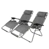Set of 2 Zero Gravity Lounge Chairs, Outdoor Patio Folding Recliners, Gray