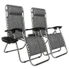 Set of 2 Zero Gravity Lounge Chairs, Outdoor Patio Folding Recliners, Gray