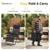 Set of 2 Zero Cravity Lounge Chairs,Outdoor Patio Folding Recliners for Pool Beach with Pillow and Cup Holder