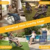 Set of 2 Zero Gravity Lounge Chairs, Outdoor Patio Folding Recliners, Blue