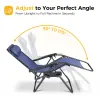 Set of 2 Zero Gravity Lounge Chairs, Outdoor Patio Folding Recliners, Blue