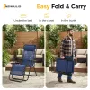 Set of 2 Zero Gravity Lounge Chairs, Outdoor Patio Folding Recliners, Blue
