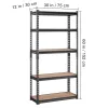 5-Tier Adjustable, 2000 lbs Capacity, Heavy Duty Garage Shelves Metal Organizer Utility Rack, Black, 30" L x 12" W x 60" H