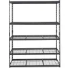 60"Lx24"Wx78"H. 5-Tier Adjustable, 2000 lbs Capacity, Heavy Duty Garage Shelves Metal Organizer Wire Rack, Black