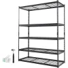 60"Lx24"Wx78"H. 5-Tier Adjustable, 2000 lbs Capacity, Heavy Duty Garage Shelves Metal Organizer Wire Rack, Black