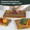 Teak Cutting Board Set for Kitchen, 3 Pack Teak Wood Chopping Boards with Holder & Deep Juice Groove Solid Wooden Hardwood Boards(S, M, L)