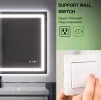 Tempered Glass Frame Mirror for Bathroom, 20 "x28" Triple Color Temperature/RGB, Smart Touch Button Lighting Control