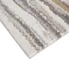 Watercolor Abstract Stripe Woven Area Rug Blue Tan 5x7
