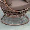 Egg Chair, 360 Rotating Indoor Outdoor Boho Basket Seat with Cushion and Pillows for Backyard, All-Weather PE Rattan, Steel Frame, Brown