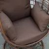 Egg Chair, 360 Rotating Indoor Outdoor Boho Basket Seat with Cushion and Pillows for Backyard, All-Weather PE Rattan, Steel Frame, Brown