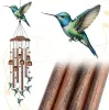 Hummingbird Wind Chimes for Outside, Sympathy Wind Chimes for Outdoors Garden Decor with Natural Sounds