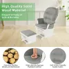 Wood Baby Glider and Ottoman Cushion Set with Padded Armrests for Nursing