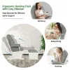 Wood Baby Glider and Ottoman Cushion Set with Padded Armrests for Nursing