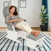 Wood Baby Glider and Ottoman Cushion Set with Padded Armrests for Nursing