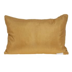 14" X 20" Beige Cotton Throw Pillow (Color: Beige)