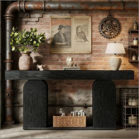 Console Table, Rustic Sofa Table Hallway Table (Main Material: Wood, Main Color: Black)