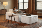 47" Modern Corduroy Upholstered Accent Sofa Chair with Seat Cushion & Ottoman, Single-Seat Lounge Sofa for Small Spaces, No Assembly Required