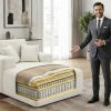 47" Modern Corduroy Upholstered Accent Sofa Chair with Seat Cushion & Ottoman, Single-Seat Lounge Sofa for Small Spaces, No Assembly Required