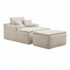 47" Modern Corduroy Upholstered Accent Sofa Chair with Seat Cushion & Ottoman, Single-Seat Lounge Sofa for Small Spaces, No Assembly Required
