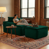 47" Modern Corduroy Upholstered Accent Sofa Chair with Seat Cushion & Ottoman, Single-Seat Lounge Sofa for Small Spaces, No Assembly Required
