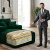 47" Modern Corduroy Upholstered Accent Sofa Chair with Seat Cushion & Ottoman, Single-Seat Lounge Sofa for Small Spaces, No Assembly Required
