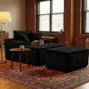 47" Modern Corduroy Upholstered Accent Sofa Chair with Seat Cushion & Ottoman, Single-Seat Lounge Sofa for Small Spaces, No Assembly Required