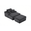 47" Modern Corduroy Upholstered Accent Sofa Chair with Seat Cushion & Ottoman, Single-Seat Lounge Sofa for Small Spaces, No Assembly Required