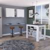 Austin 2 Piece Kitchen Set, Upper Wall Cabinet + Kitchen Island , White /Walnut