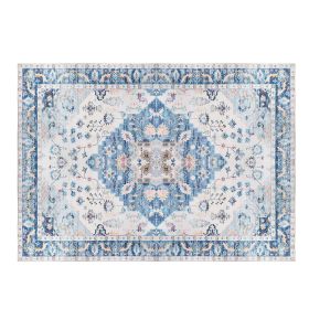 8x10FT Vintage Area Rug, Modern Non-Slip Carpet, Boho Low Pile, Waterproof, Washable (Color: Multicolored, size: 6 x 9ft)