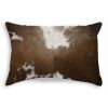 18" Wine Cowhide Throw Pillow