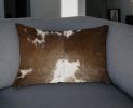 18" Wine Cowhide Throw Pillow
