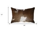 18" Wine Cowhide Throw Pillow