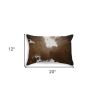 18" Wine Cowhide Throw Pillow
